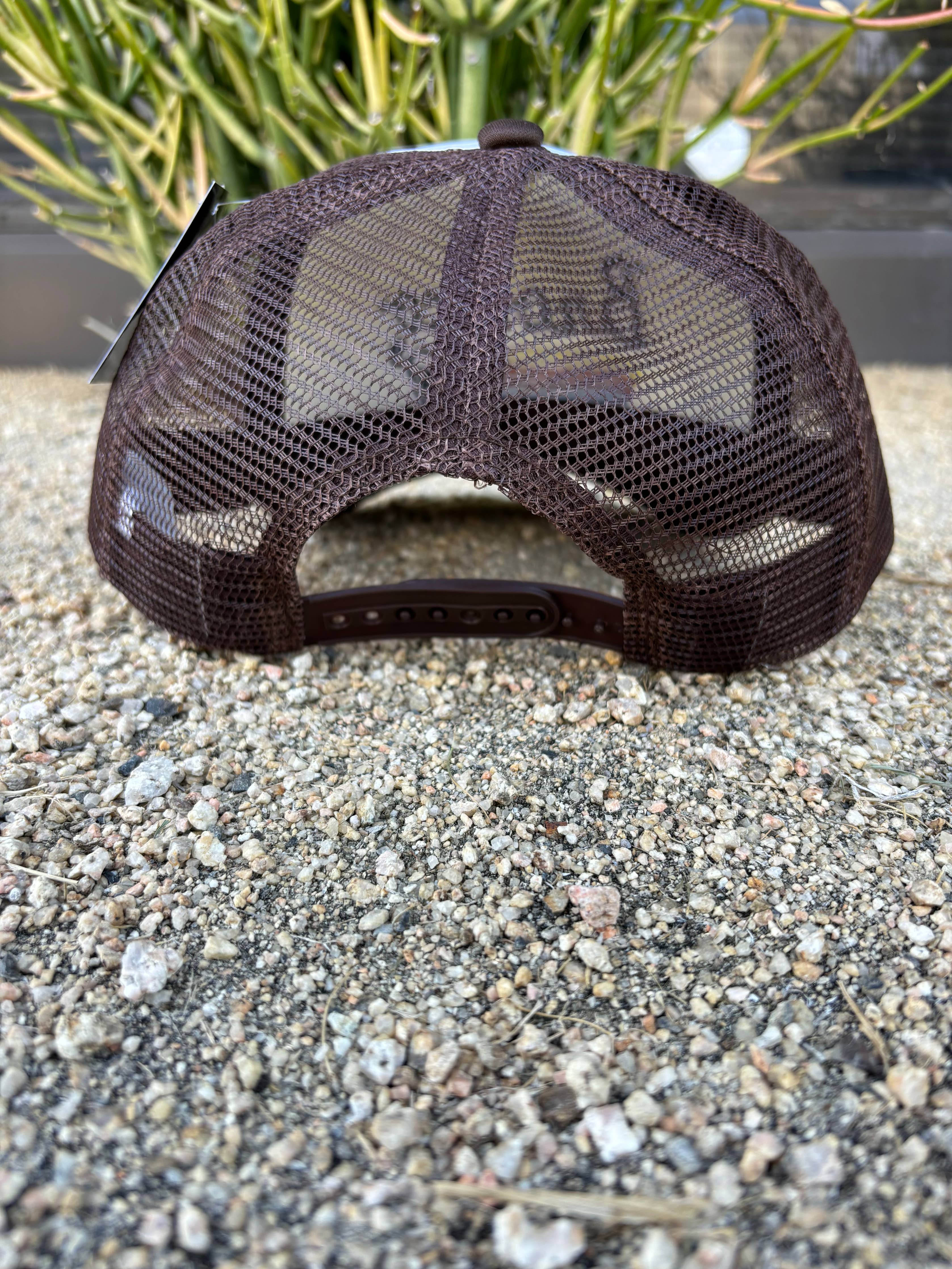 Brown Bronco Trucker Embroidered Hat