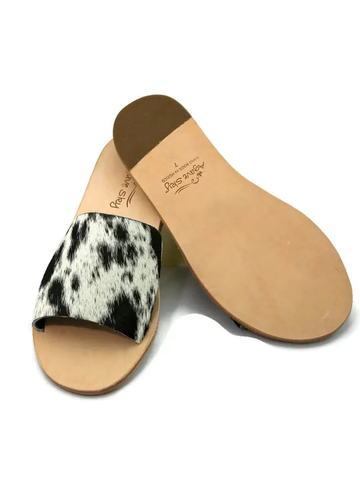 Nadia Cowhide Slides