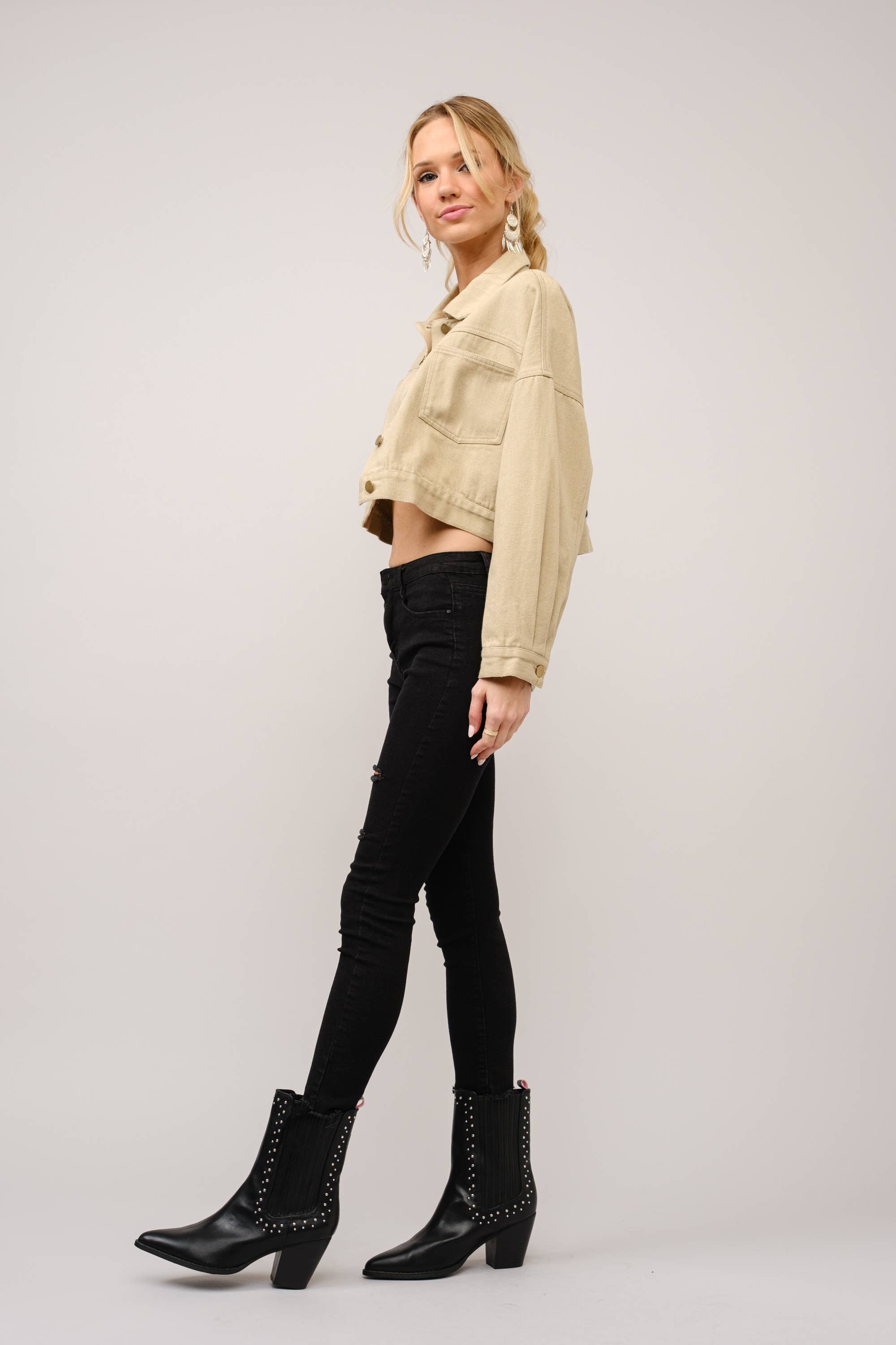 Long Live Cowgirls Patch Twill Denim Jacket