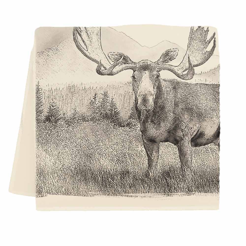 American Woodlands Moose Tea Towel