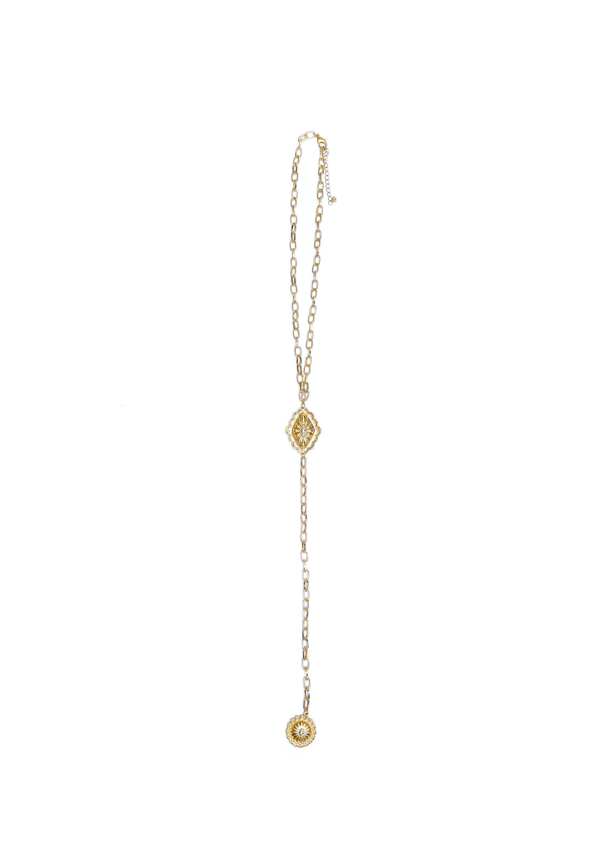 Gold Dust Trail Lariat Necklace