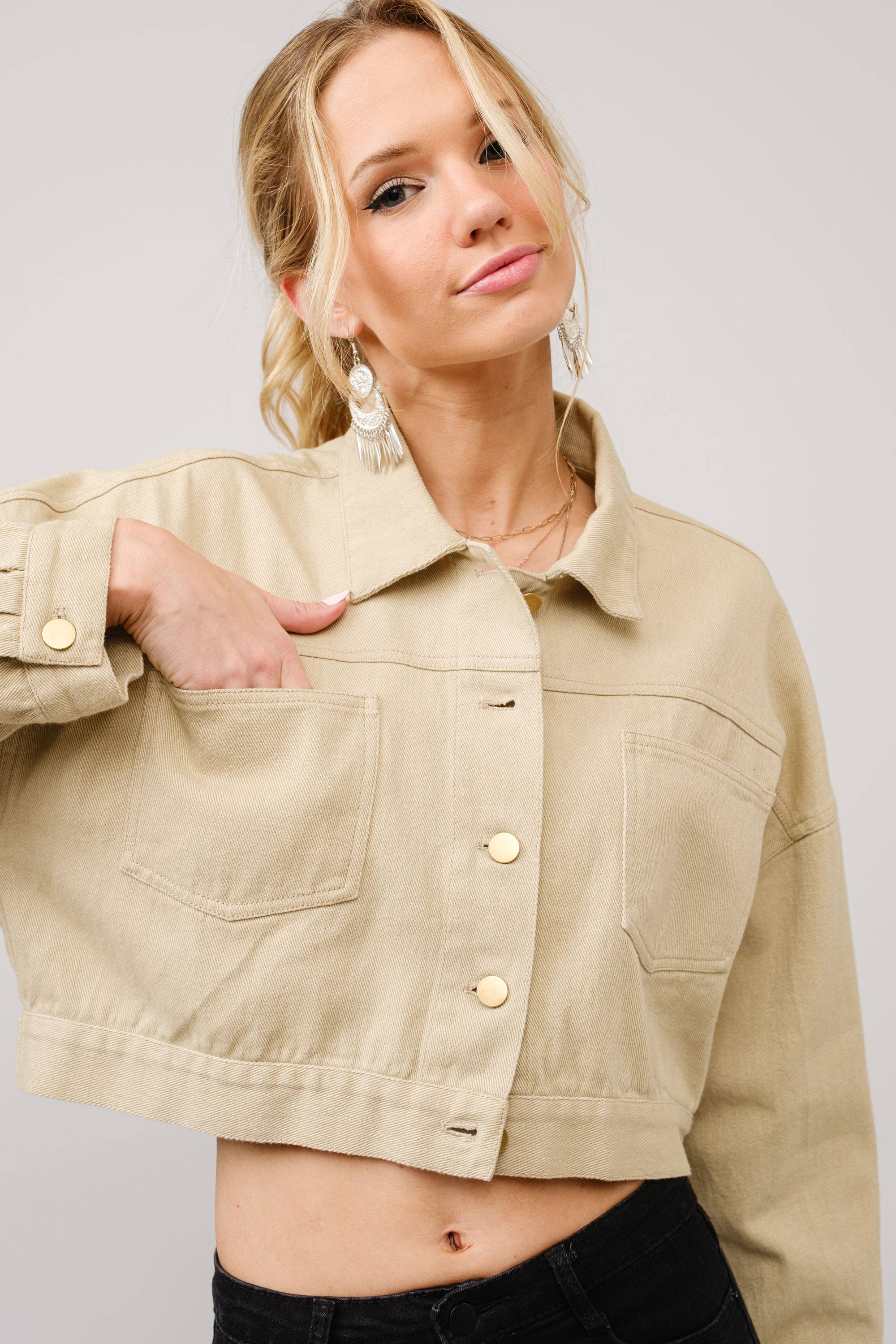 Long Live Cowgirls Patch Twill Denim Jacket