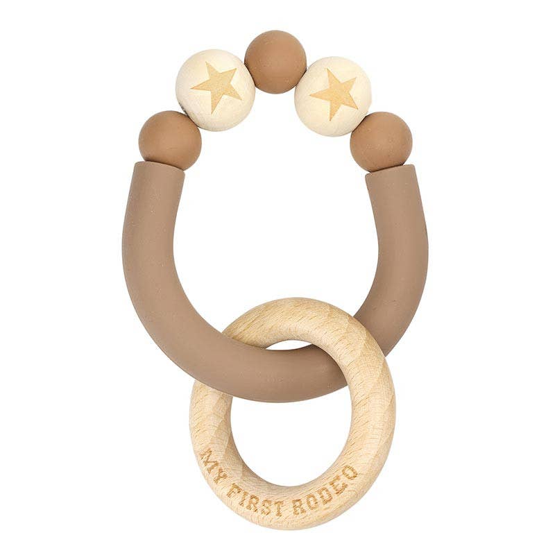 The Lucky Horseshoe Silicone Teether, Brown