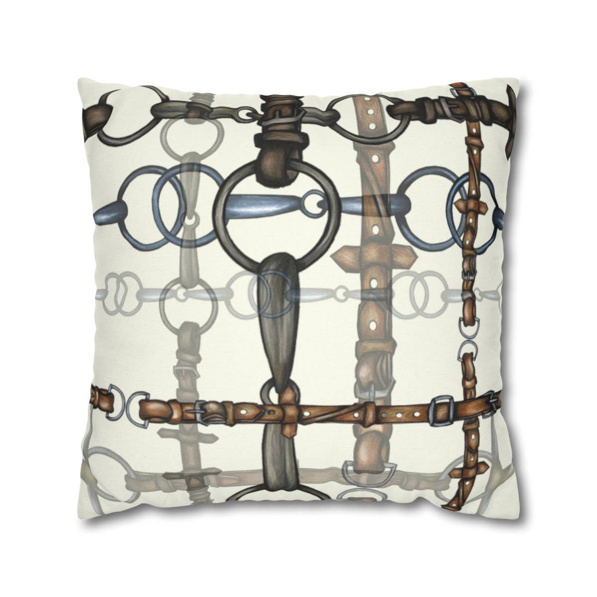 Equestrian Chaos Bit Pillow, 18x18