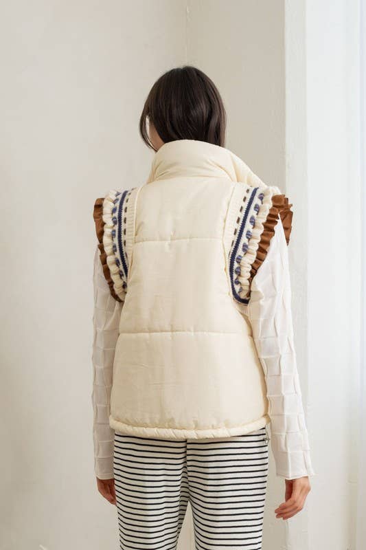 Maisie Embroidered Puffer Vest