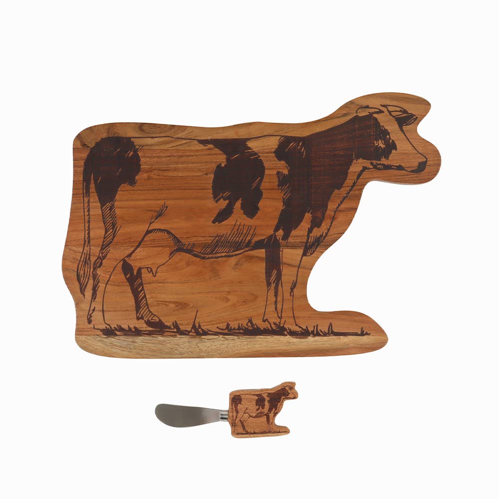 Cow Shaped Wood Tray