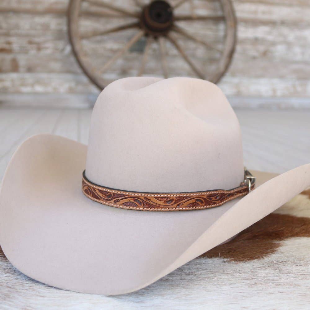 Cody Tooled Leather Hat Band