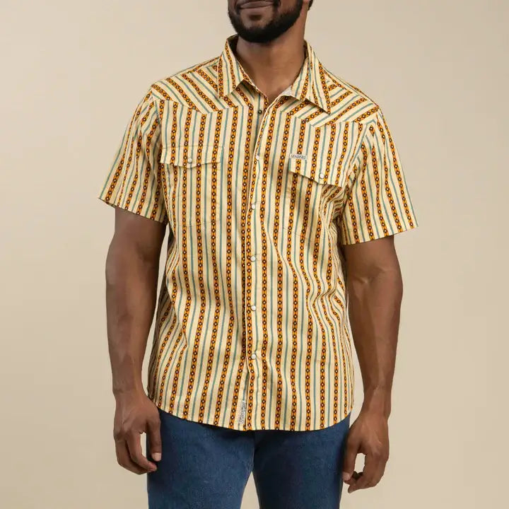 Sendero Serape Pearl Snap Short Sleeve, Apricot