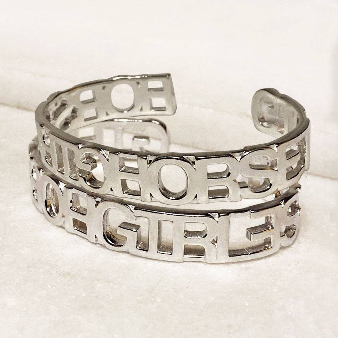 Horse Girl Cuff in Silver