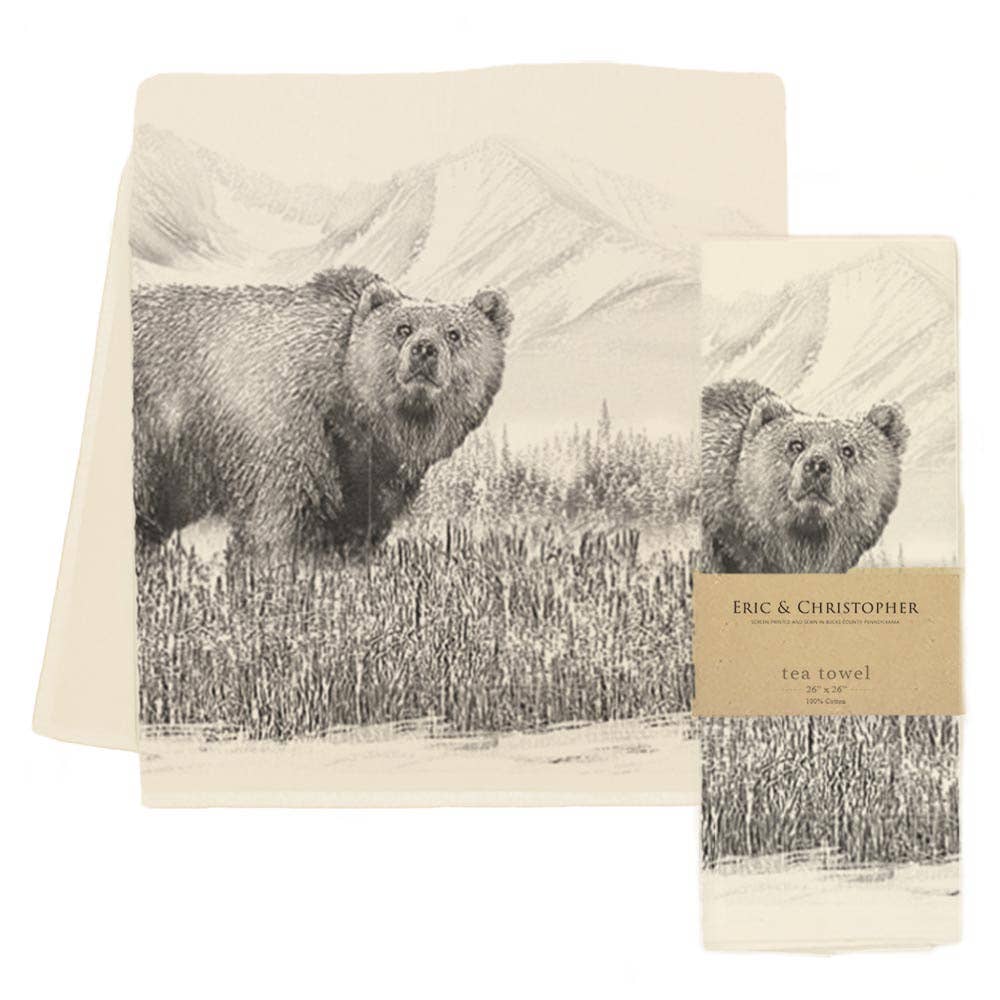 American Woodland Bear Tea Towel