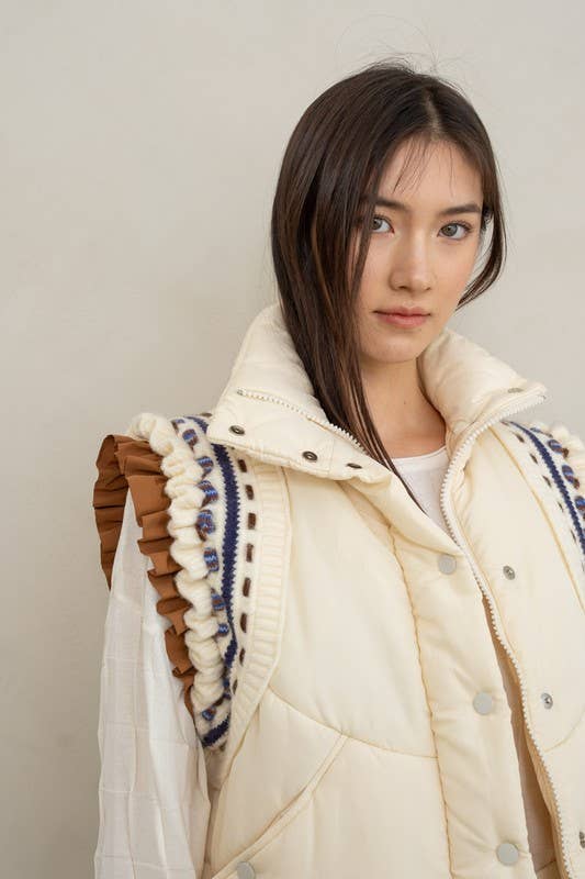 Maisie Embroidered Puffer Vest