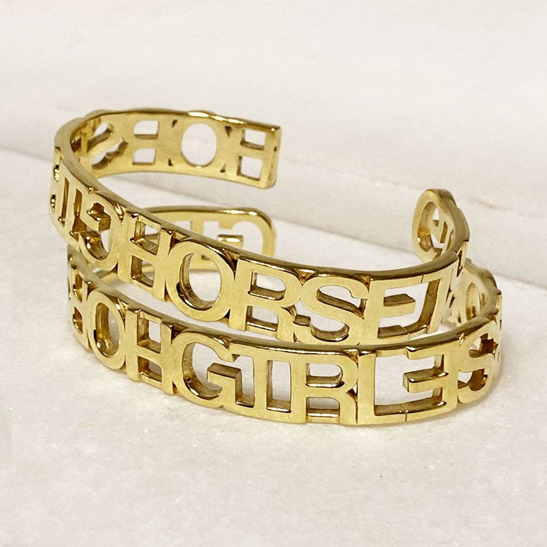 Horse Girl Cuff in Gold