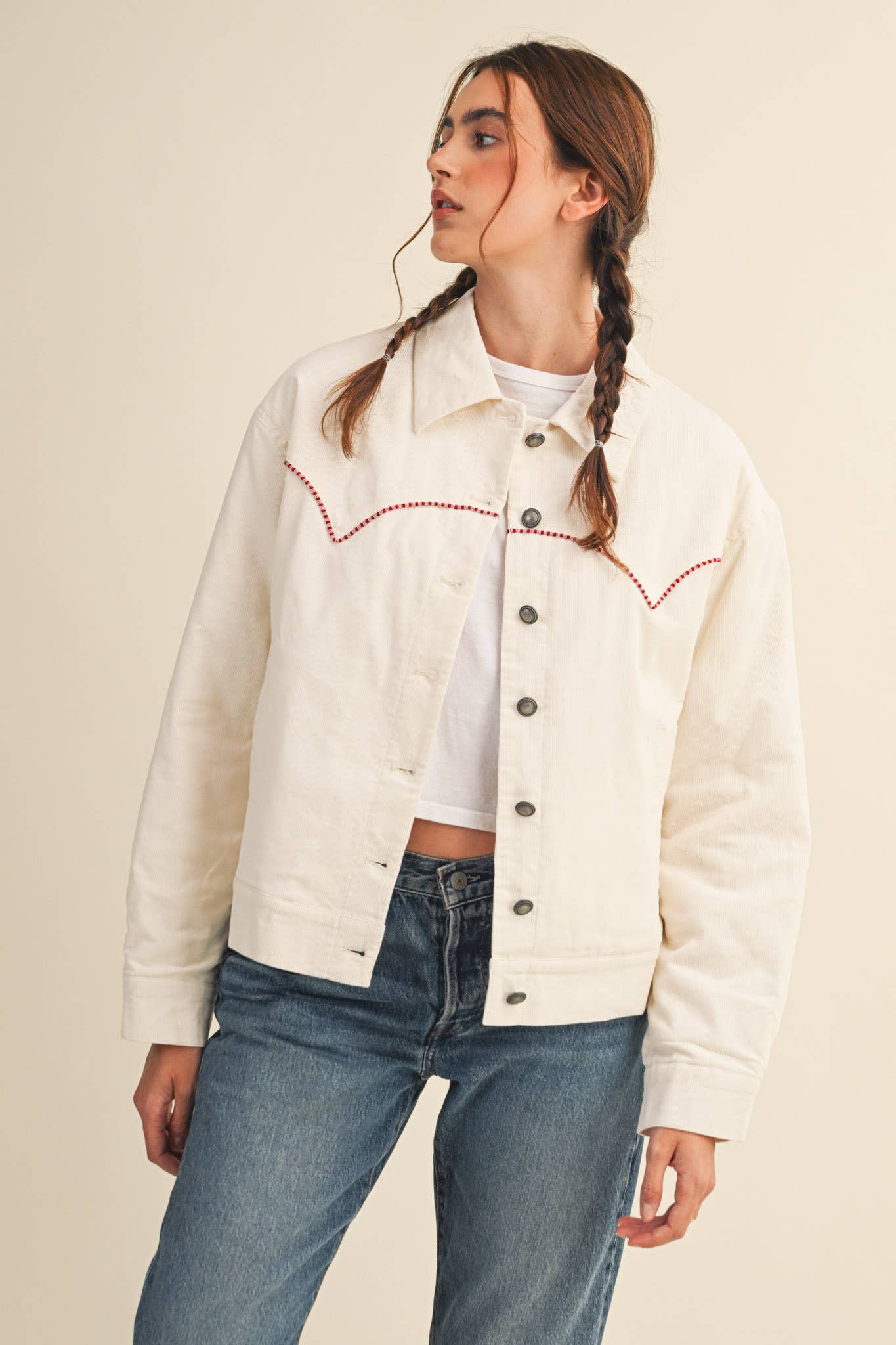 Ranchland Corduroy Jacket, Ivory