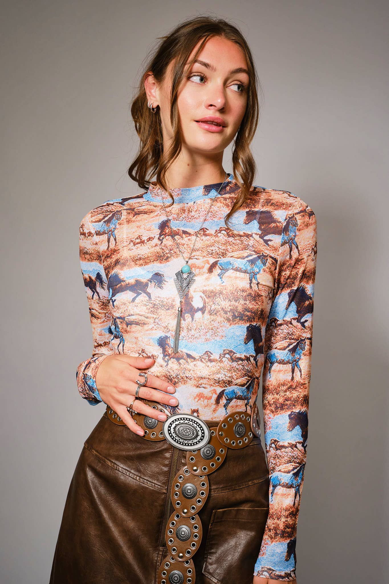 The Desert Postcard Mesh Top