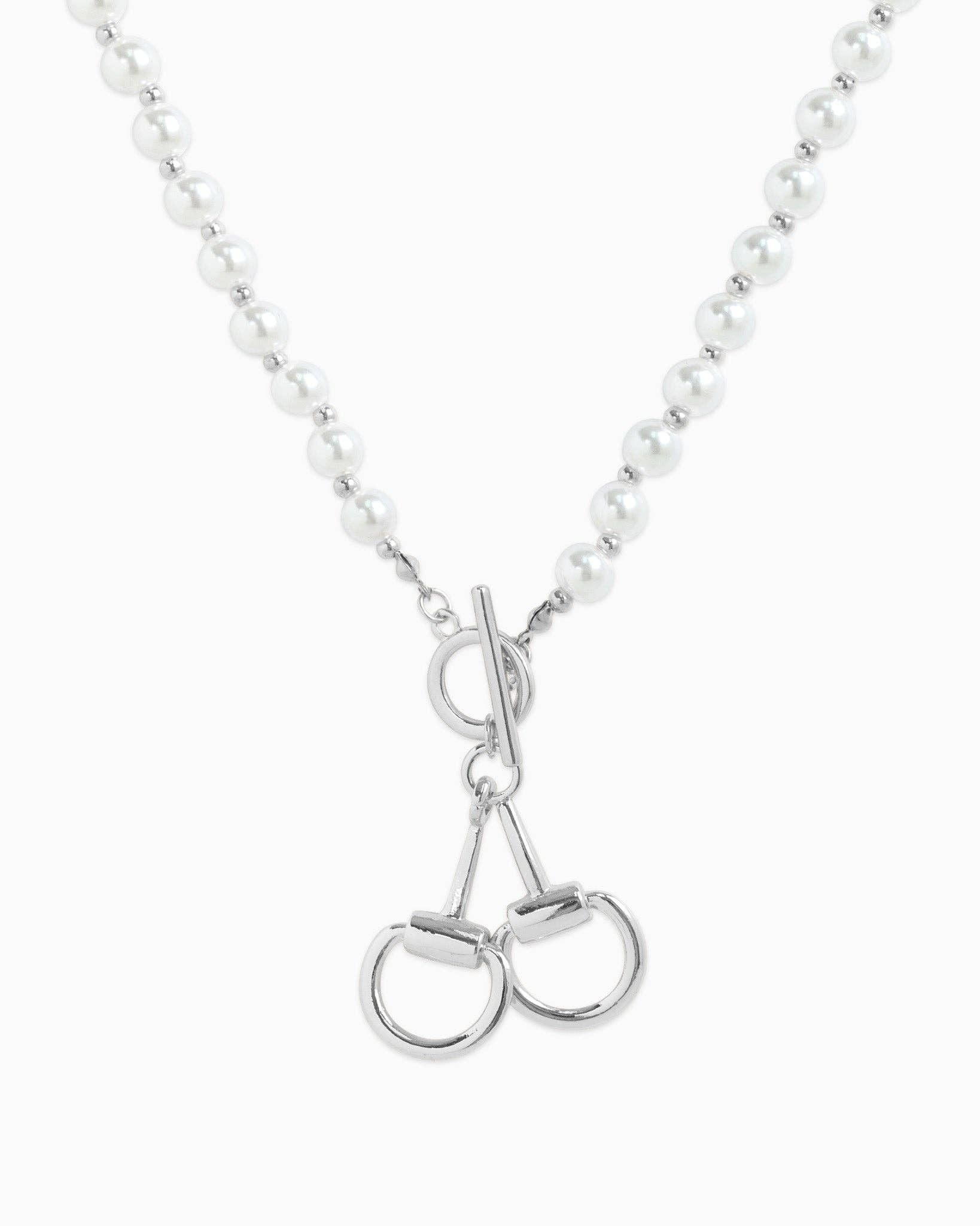 Pearls & Bridles Necklace, Silver