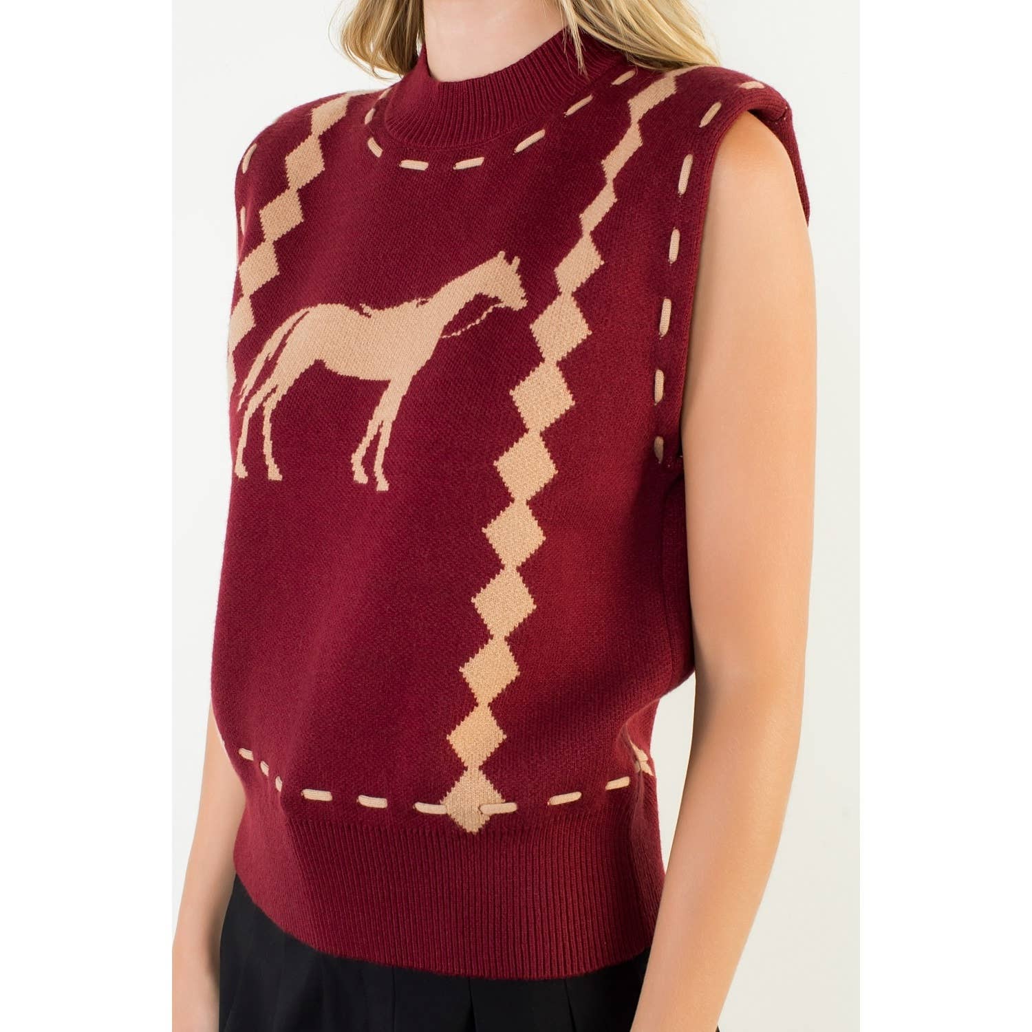 Paddock Knit Vest, Wine