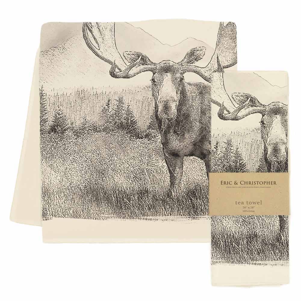 American Woodlands Moose Tea Towel