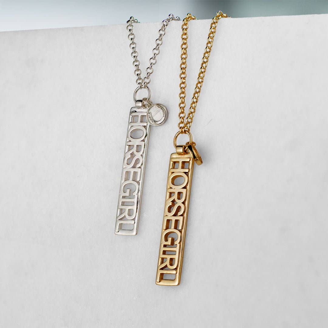 Horse Girl Dog Tag Necklace