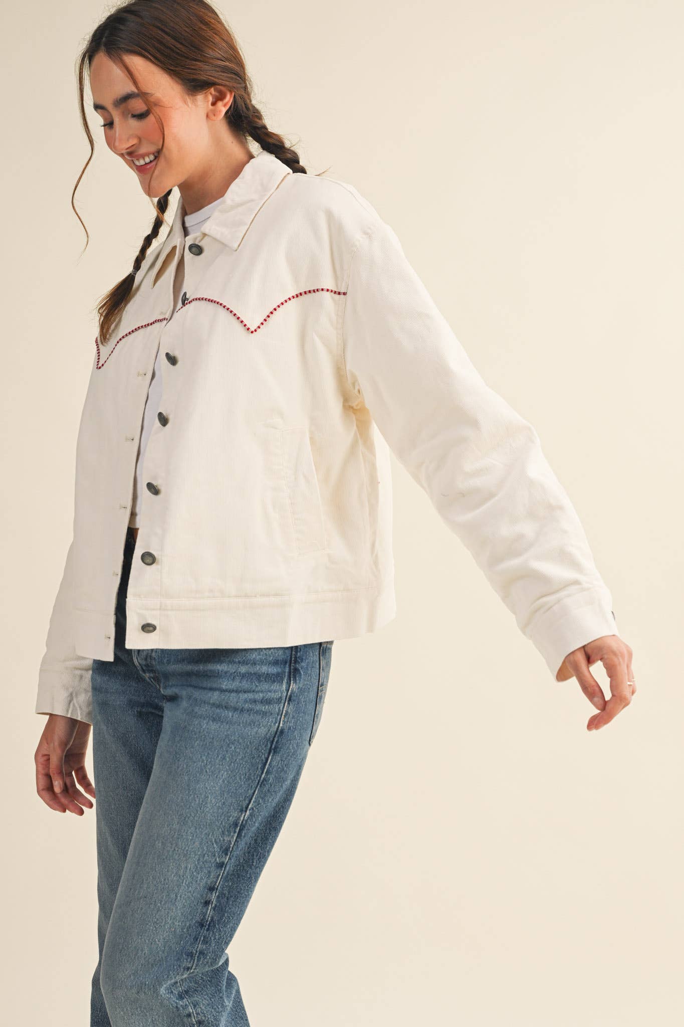 Ranchland Corduroy Jacket, Ivory