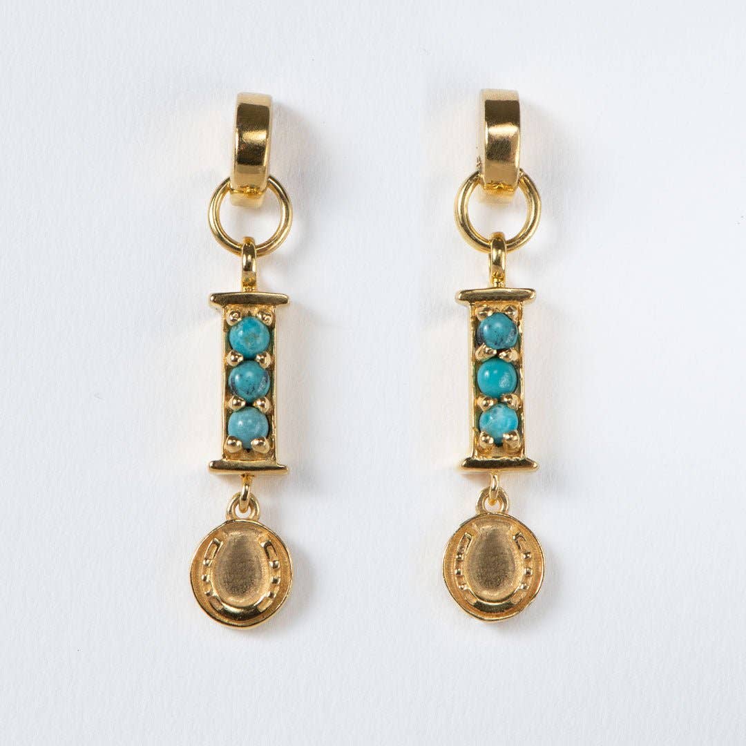Prism Turquoise Horseshoe Coin Earrings
