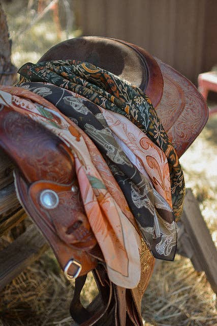 Western Harvest in Dusty Rose Silk Wild Rag