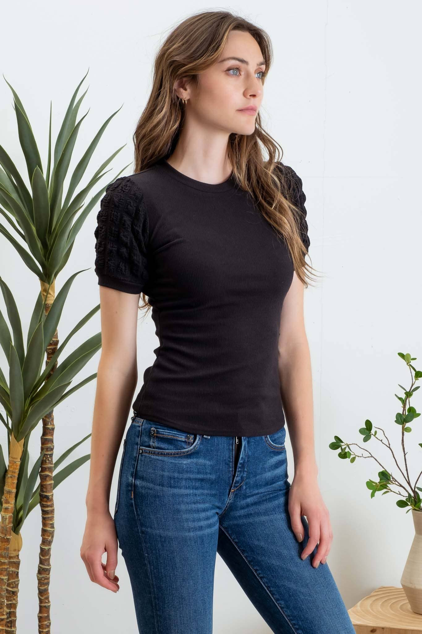 Dusty Rose Top, Black