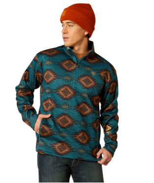 Caldwell Logo 1/4 Zip Sweater, Blue Coral