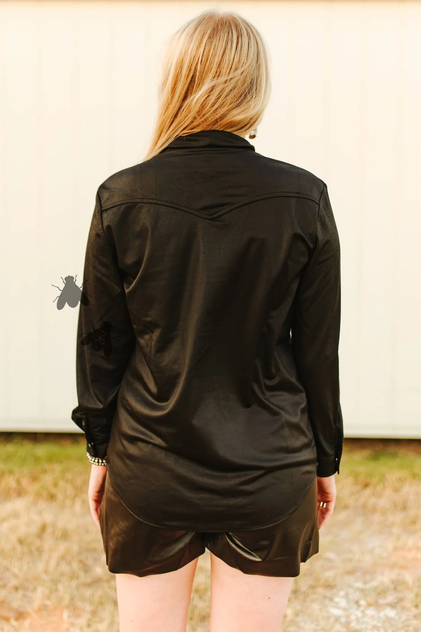 Leather Outlaw Bow Blouse