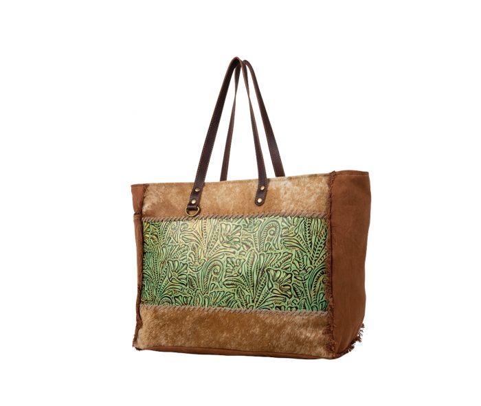 Cheyenne Verte Leather and Hairon Bag