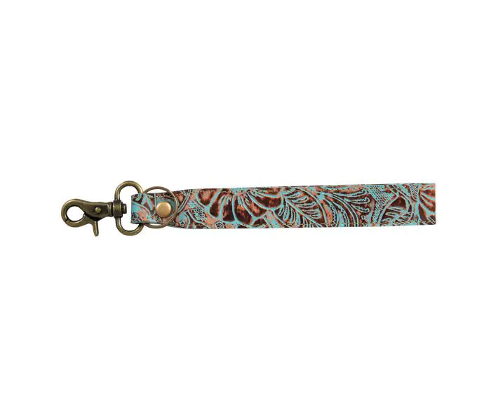 Pathflower Trail Hand-Tooled Key Fob