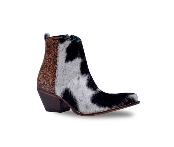 Laramie Plains Hair-On Hide & Hand Tooled Boots