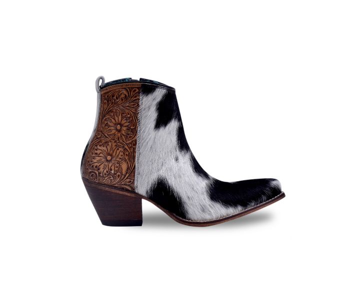 Laramie Plains Hair-On Hide & Hand Tooled Boots