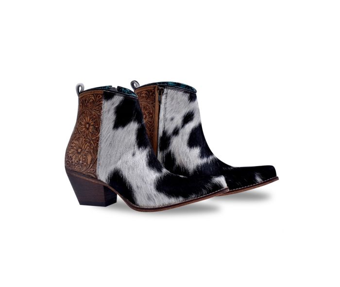 Laramie Plains Hair-On Hide & Hand Tooled Boots