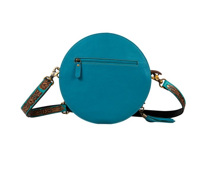 Desert Rain Hand-tooled Round Bag