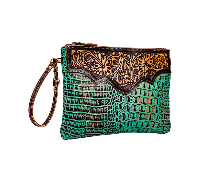 Sipala Hand-tooled Clutch Bag
