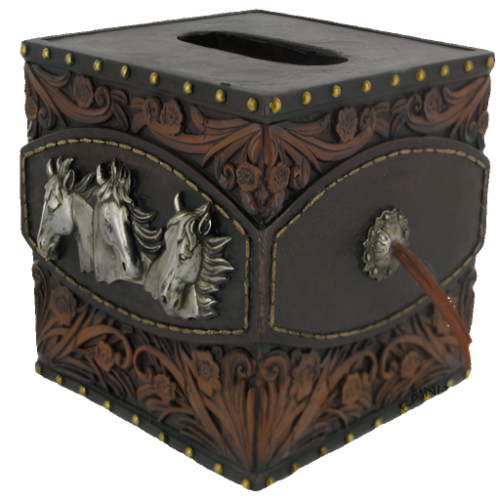 Horse Tooled Tissue Box