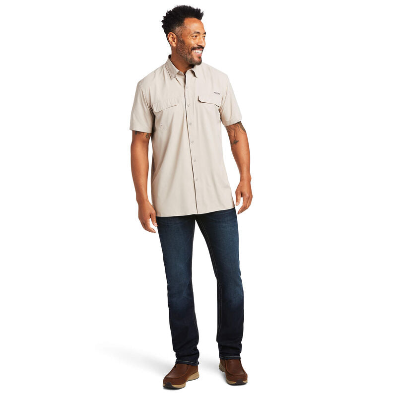 Ariat Mens Venttek Outbound Fitted Short Sleeve Shirt Dunescape