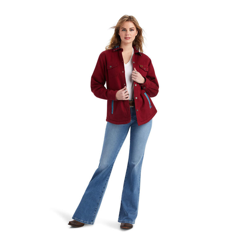 Ariat Womens Shacket Chimayo Shirt Jacket-Rubayiat Red