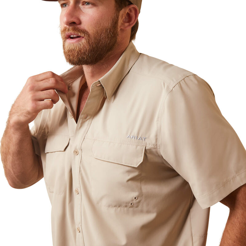 Ariat Venttek Outbound Shortsleeve Fitted Shirt- Oxford Tan