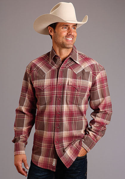 Stetson Mens Brushed Twill Flannel Shirt