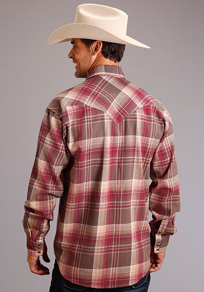 Stetson Mens Brushed Twill Flannel Shirt