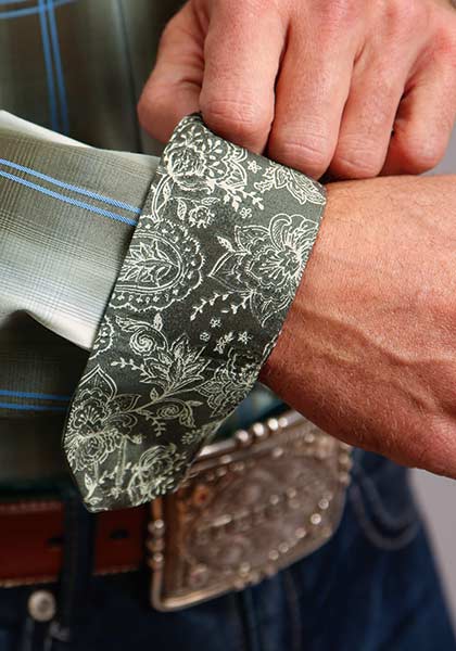 Stetson Mens Moss Ombre Button Up Shirt