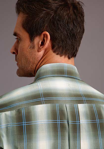 Stetson Mens Moss Ombre Button Up Shirt