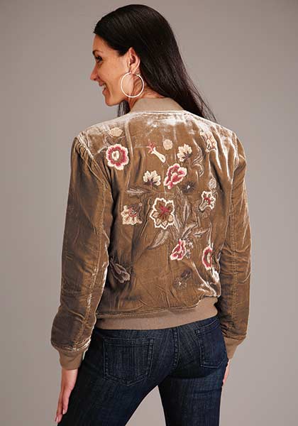 Stetson Senna Velvet Embroidered Bomber Jacket