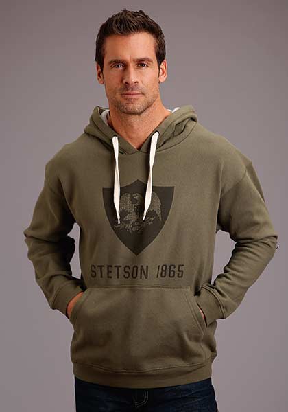 Stetson Mens Eagle Shield Screen Print Hooded Sweatshirt