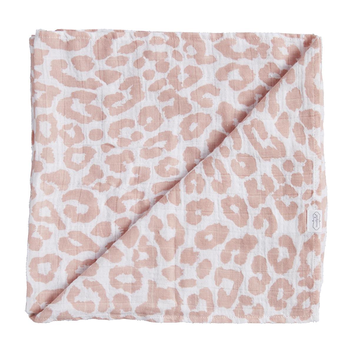 Mauve Leopard Muslin Swaddle