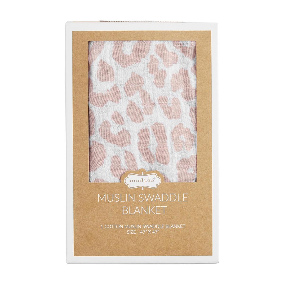 Mauve Leopard Muslin Swaddle
