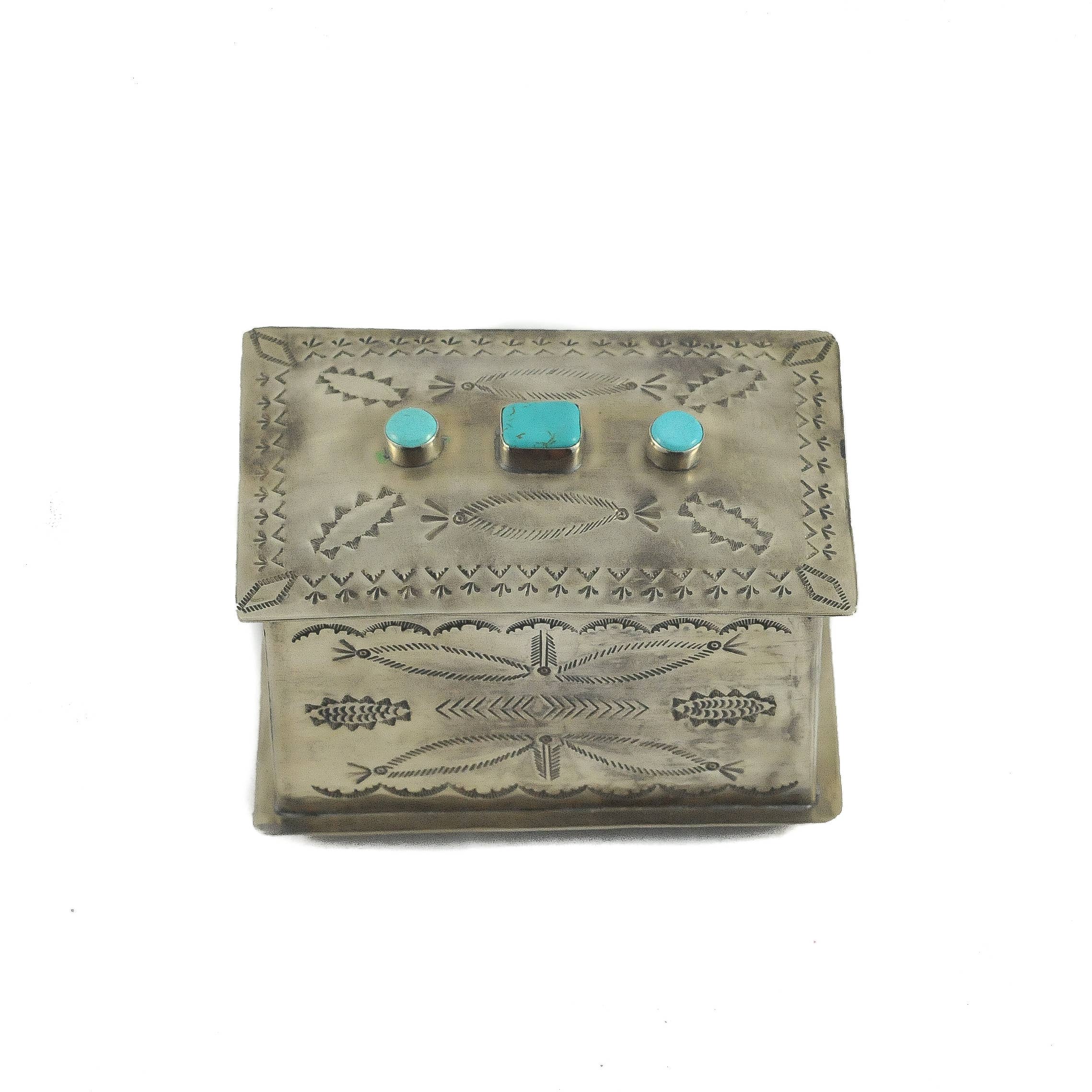 Three Stone Stamped Feather Box