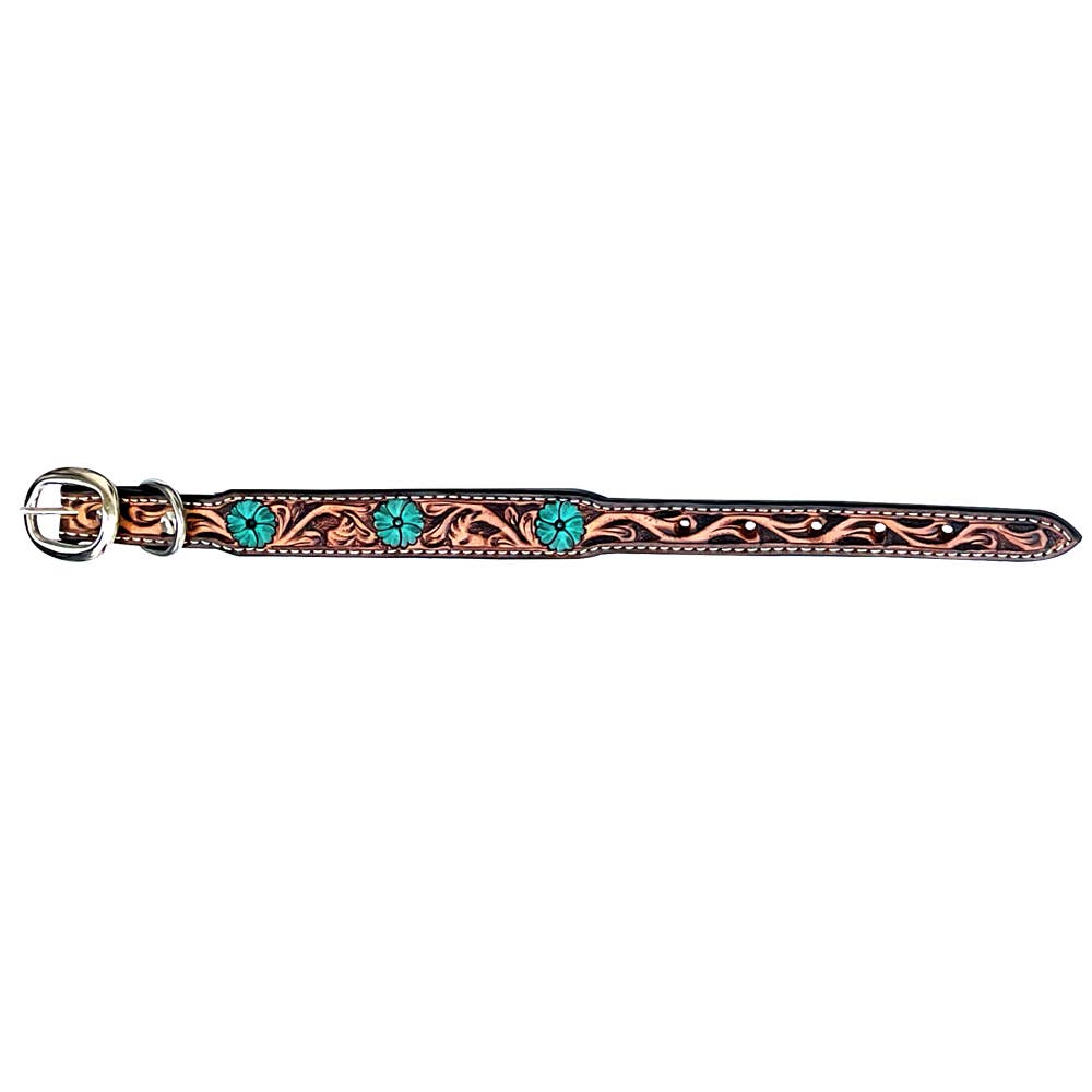Ella Young Western Leather Hand Made Dog Collar