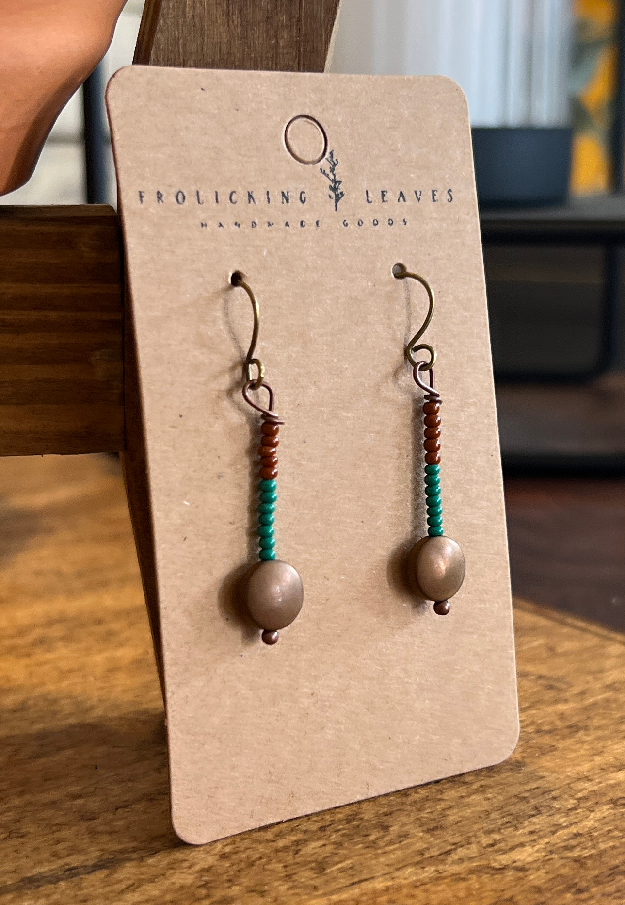 Beaded Dangle Earrings - Circle